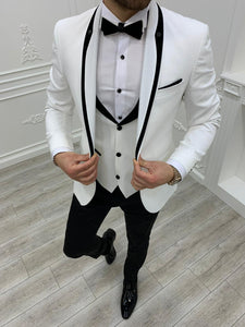 Brooks Slim Fit Groom Collection (White Tuxedo)
