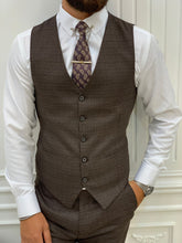 Charger l&#39;image dans la galerie, Morrision Slim Fit Coffee Vested Suit
