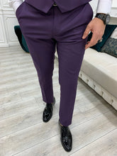 Laden Sie das Bild in den Galerie-Viewer, Connor Slim Fit Detachable Collar Dovertail Purple Tuxedo
