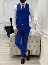 Charger l&#39;image dans la galerie, Monroe Slim Fit Sax Blue Stripe Suit
