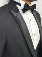 Charger l&#39;image dans la galerie, Genova Slim Fit Black with Stony Collar Tuxedo
