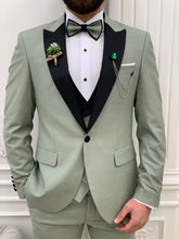 Laden Sie das Bild in den Galerie-Viewer, Connor Slim Fit Detachable Collar Dovetail Water Green Tuxedo
