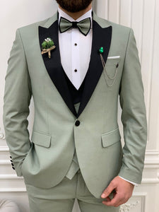 Connor Slim Fit Detachable Collar Dovetail Water Green Tuxedo