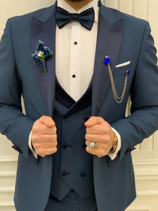 Connor Slim Fit Light Blue Dovetail Groom Tuxedo