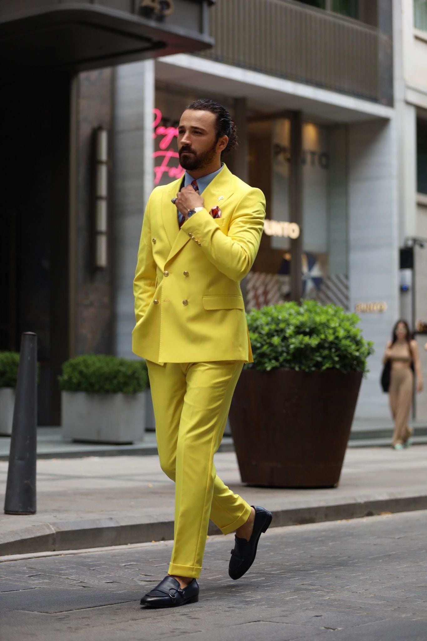 Men Yellow Suit - Temu