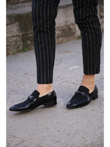 Lance Black Leather Loafers