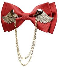 Load image into Gallery viewer, Men&#39;s Adjustable Metal Golden Wings Two Layer Neck Bowtie Bow Tie
