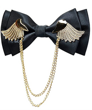 画像をギャラリービューアに読み込む, Men&#39;s Adjustable Metal Golden Wings Two Layer Neck Bowtie Bow Tie
