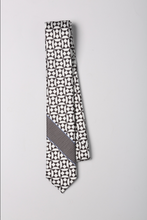 Load image into Gallery viewer, Indigo Black Tile Silk Tie
