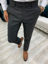 Load image into Gallery viewer, Vince Slim Fit Double Breasted Dark Grey Suit
