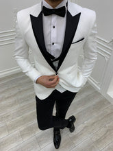Load image into Gallery viewer, Brooks Slim Fit Groom Collection (White Silk Lapel Tuxedo)
