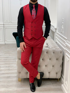 Dale Slim Fit Red Suit
