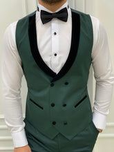 Load image into Gallery viewer, Vince Slim Fit Green Double Lapel Tuxedo
