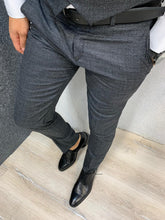 Load image into Gallery viewer, Noak Plaid Dark Grey Slim Suit
