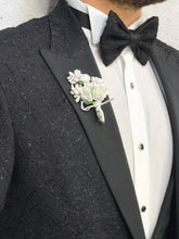 Load image into Gallery viewer, Noah Silvery Black Vested Tuxedo (Wedding Edition)
