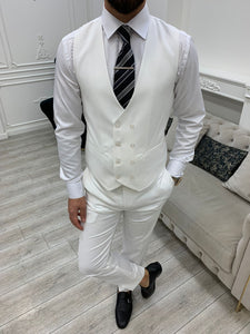 Dale Slim Fit White Suit