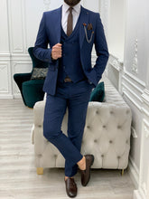 Laden Sie das Bild in den Galerie-Viewer, Trent Slim Fit Dark Navy Blue Suit
