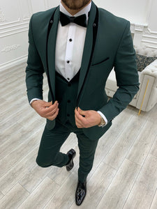 Harringate Slim Fit Green Theme Tuxedo