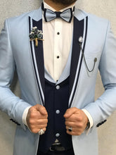 Load image into Gallery viewer, Noah Ice Blue Vested Tuxedo   (Wedding Edition)
