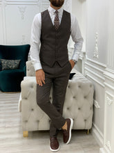 Charger l&#39;image dans la galerie, Morrision Slim Fit Coffee Vested Suit
