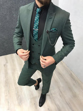 Load image into Gallery viewer, Ferrar Green Grid Slim Fit Suit
