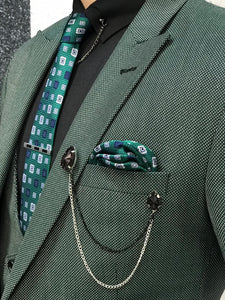 Ferrar Green Grid Slim Fit Suit