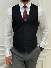 Laden Sie das Bild in den Galerie-Viewer, Phil Slim Fit Grey Black Combination Suit
