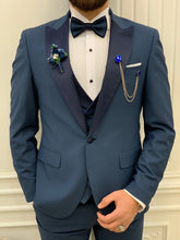 Load image into Gallery viewer, Connor Slim Fit Light Blue Dovetail Groom Tuxedo
