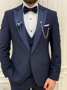 Connor Slim Fit Detachable Collar Navy Blue Dovetail Tuxedo