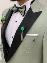 画像をギャラリービューアに読み込む, Connor Slim Fit Detachable Collar Dovetail Water Green Tuxedo
