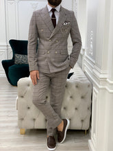 이미지를 갤러리 뷰어에 로드 , Luxe Slim Fit Double Breasted Coffee Suit
