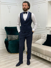 Load image into Gallery viewer, Connor Slim Fit Detachable Collar Navy Blue Dovetail Tuxedo
