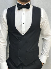 이미지를 갤러리 뷰어에 로드 , Genova Slim Fit Black with Dovetail Collar Tuxedo
