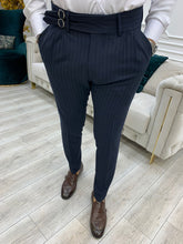 Load image into Gallery viewer, Kyle Slim Fit Stripe Double Pleated Pants
