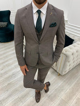 이미지를 갤러리 뷰어에 로드 , Phil Slim Fit Coffee Brown Combination Suit

