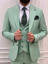 이미지를 갤러리 뷰어에 로드 , Dale Slim Fit Water Green Suit
