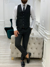Load image into Gallery viewer, Monroe Slim Fit Black Stripe Suit
