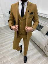 Load image into Gallery viewer, Trent Slim Fit Mustard Suit
