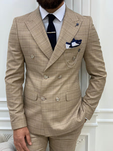 Luxe Slim Fit Double Breasted Yellow Suit