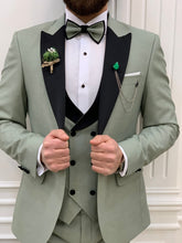 Laden Sie das Bild in den Galerie-Viewer, Connor Slim Fit Detachable Collar Dovetail Water Green Tuxedo
