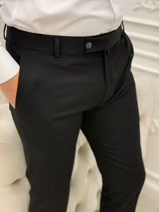 Harringate Slim Fit Black Pants