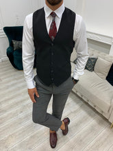 Load image into Gallery viewer, Phil Slim Fit Grey Black Combination Suit
