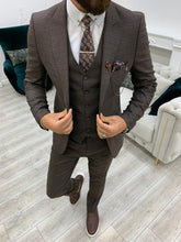 Load image into Gallery viewer, Morrision Slim Fit Coffee Vested Suit
