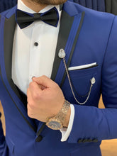 Laden Sie das Bild in den Galerie-Viewer, Harrison Sax Blue Pointed Collared Tuxedo
