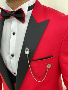 Brooks Slim Fit Groom Collection (Red Tuxedo)