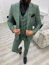 Load image into Gallery viewer, Monroe Water Green Slim Fit Suit
