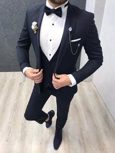 Noah Navy Tuxedo with Velvet Vest (Wedding Edition) – MenSuitsPage
