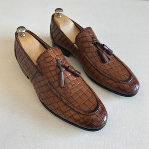 Lance Tasseled Camel Leather Loafer